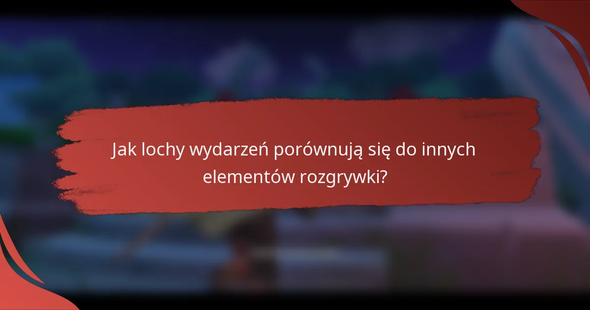 Jak lochy wydarzeń porównują się do innych elementów rozgrywki?